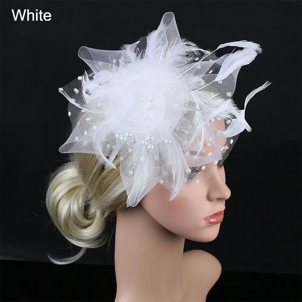 8643 6 Pcs Fascinators Hat Tea Party Headwear Ribbons Feather Women Flower HIWIND Fascinators Hat for Women Tea Party Headband Wedding  main image 4