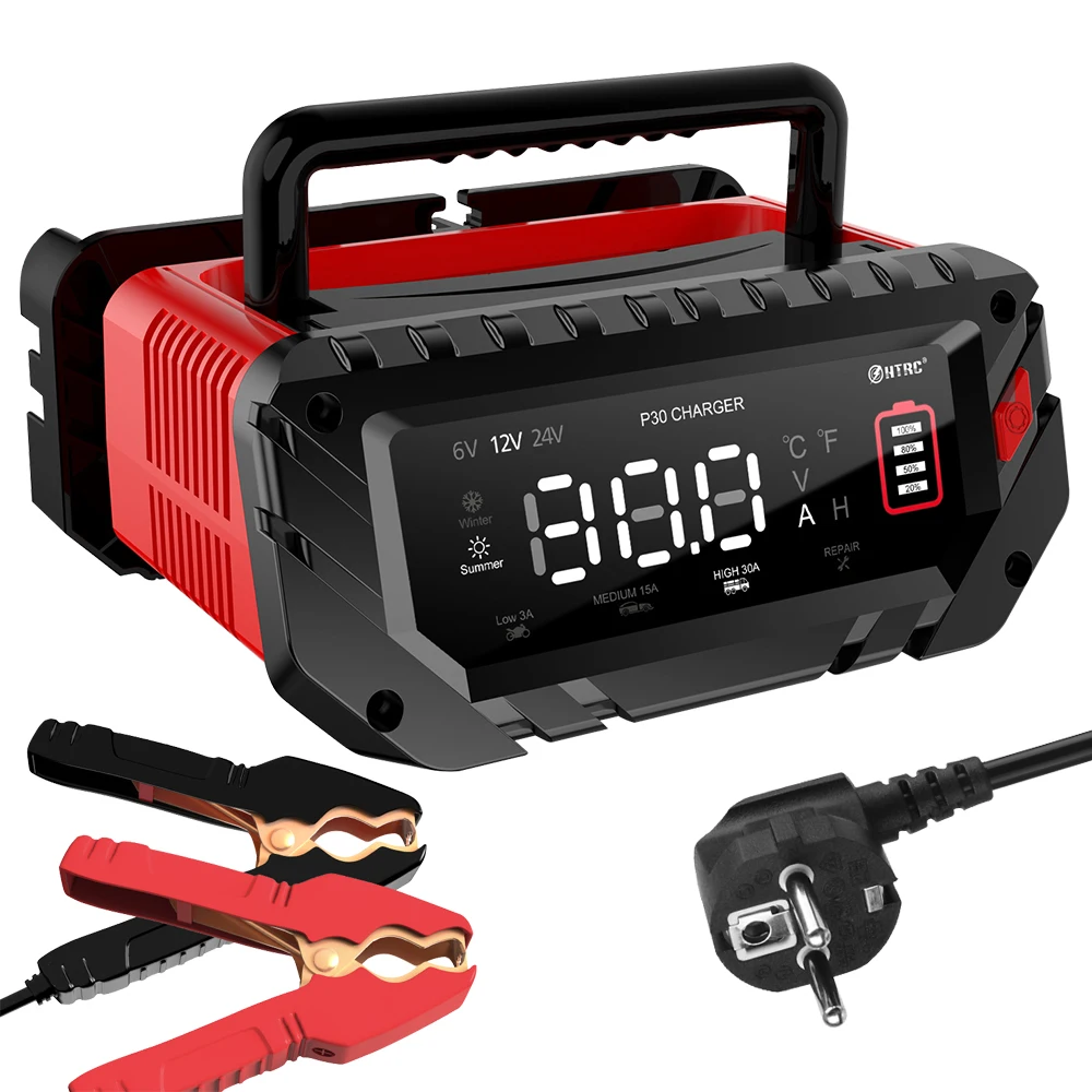 6V/12V Car Battery Charger Full Automatic for Repair Car Maintainer 120W Multiple Protections Protect Quick Charger LCD Display