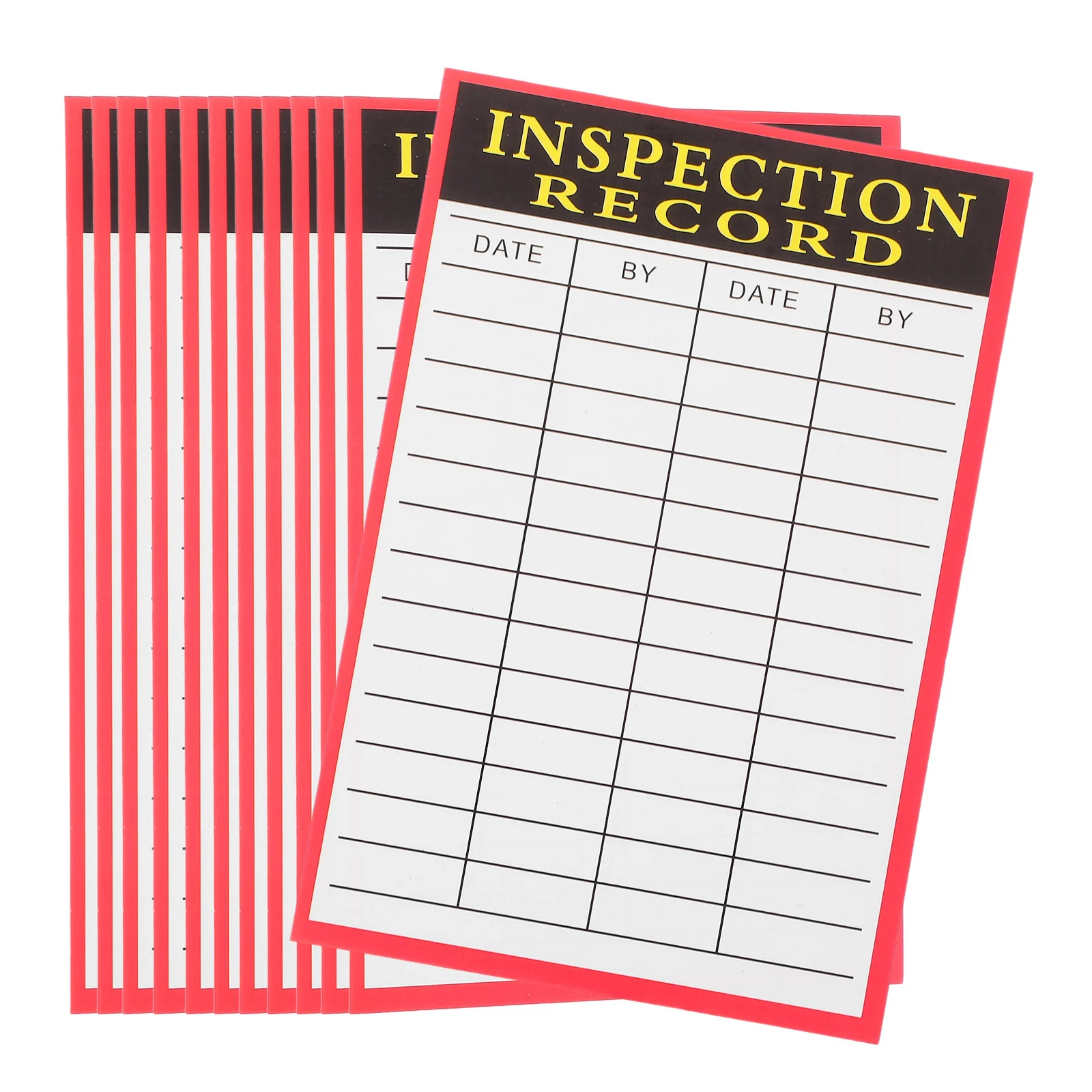 100 ورقة من بطاقات سجل التفتيش، معدات الصيانة العملية، علامة تسجيل الحالة، ورق ملاحظات فحص التحكم في المستودعات