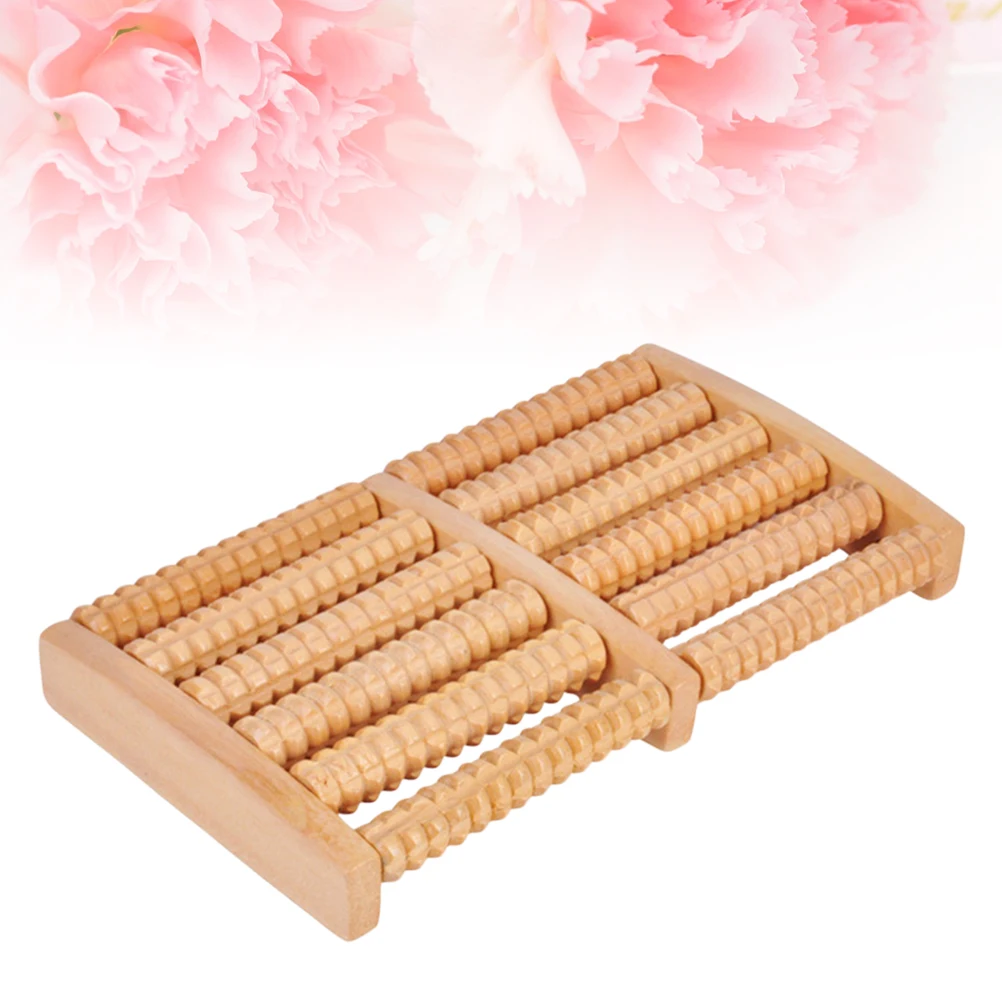 6-Row الخشب الأسطوانة مدلك قدم خشبية طبيعية القدم الأسطوانة لنقطة الزناد الوخز بالإبر العضلات الاسترخاء والدورة الدموية