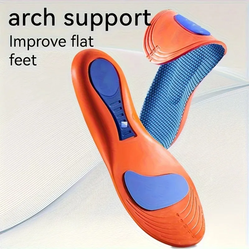 1pair Elasticity Shock Absorption Breathable Running Orthopedic Insoles