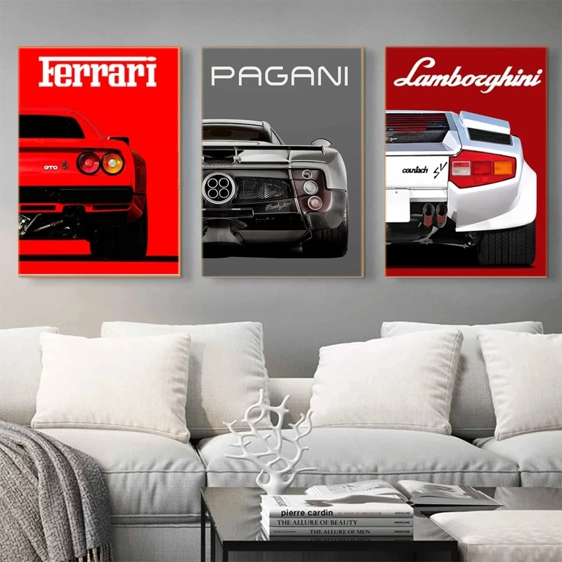 Modern Cool Ferraris Lamborghini Pagani Classic Racing Car Canvas Painting Posters Print Wall Art Picture Living Room Home Decor