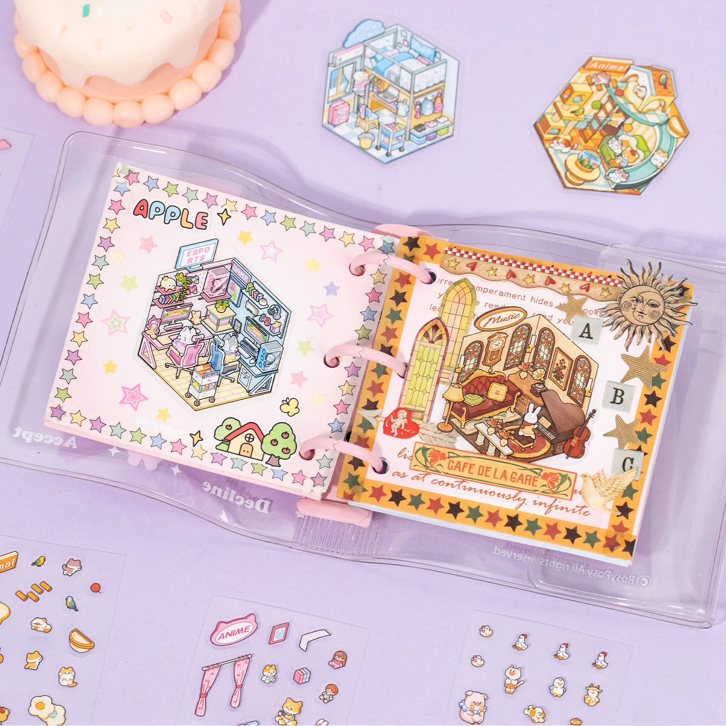 13 ورقة/كتاب ملصقات صغيرة لطيفة للمناظر الطبيعية الصغيرة DIY بها بنفسك سكرابوكينغ جراب هاتف الديكور طالب مكافأة الفنون والحرف اليدوية #3