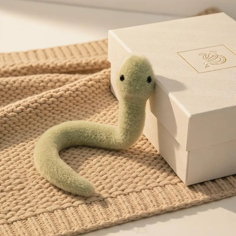 

Kawaii Plush Snake Toy – Soft Wrap Around Arm Stuffed Snake, Cute Green Animal Plushie Doll for Kids & Girls