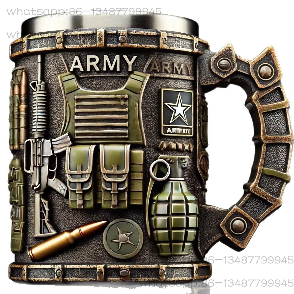 New explosion mug creative resin stainless steel water glass personalized wine glass gift ornament