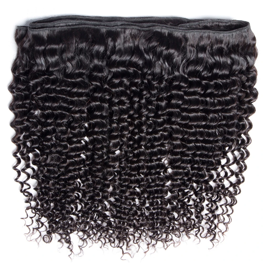 Megeen fasci di capelli umani a onde profonde 4 pacchi affare estensioni dei capelli ricci brasiliani 12A 95-100g Ture To Length 1B nero