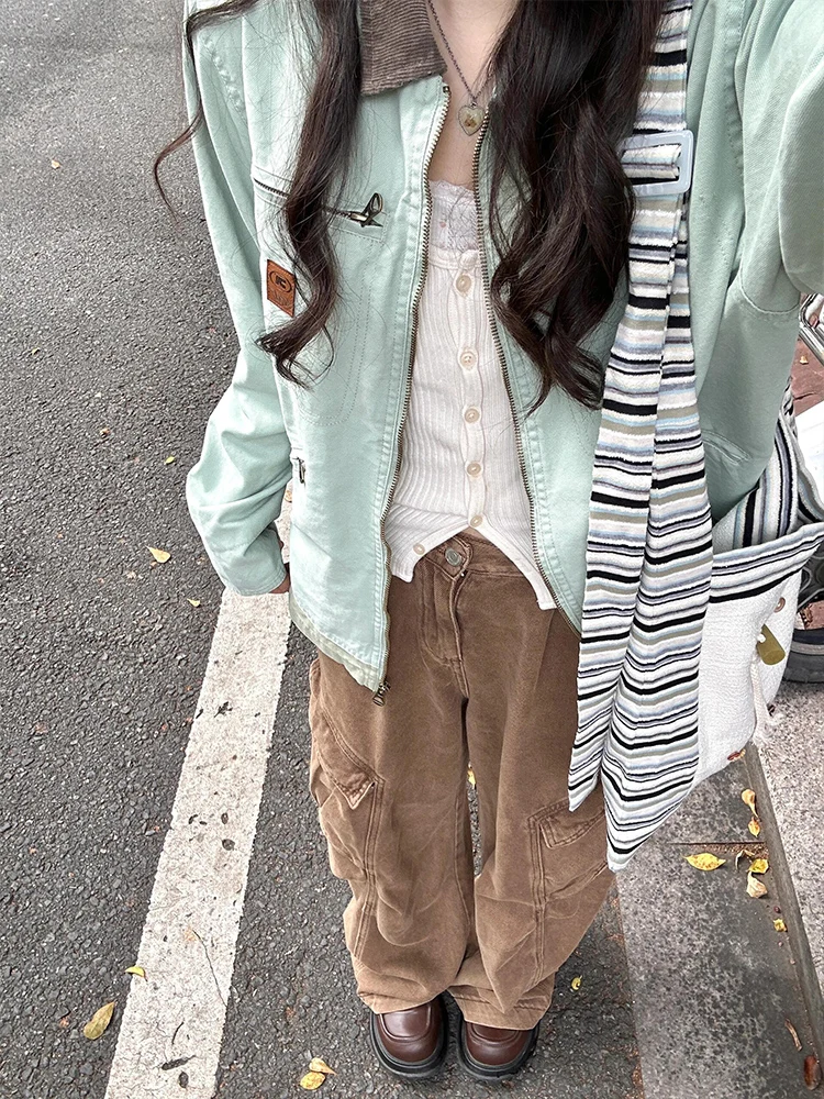 

Retro Detroit Jaet Women's Spring Autumn 2024 New Design Sensation Small Trendy Brand Turn-down Collar Workwear Coat