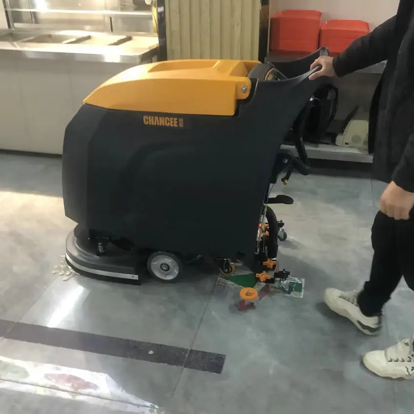 

Commercial Small Size Hand Push Electric Cleaner Floor Scrubber Cleaning Machine