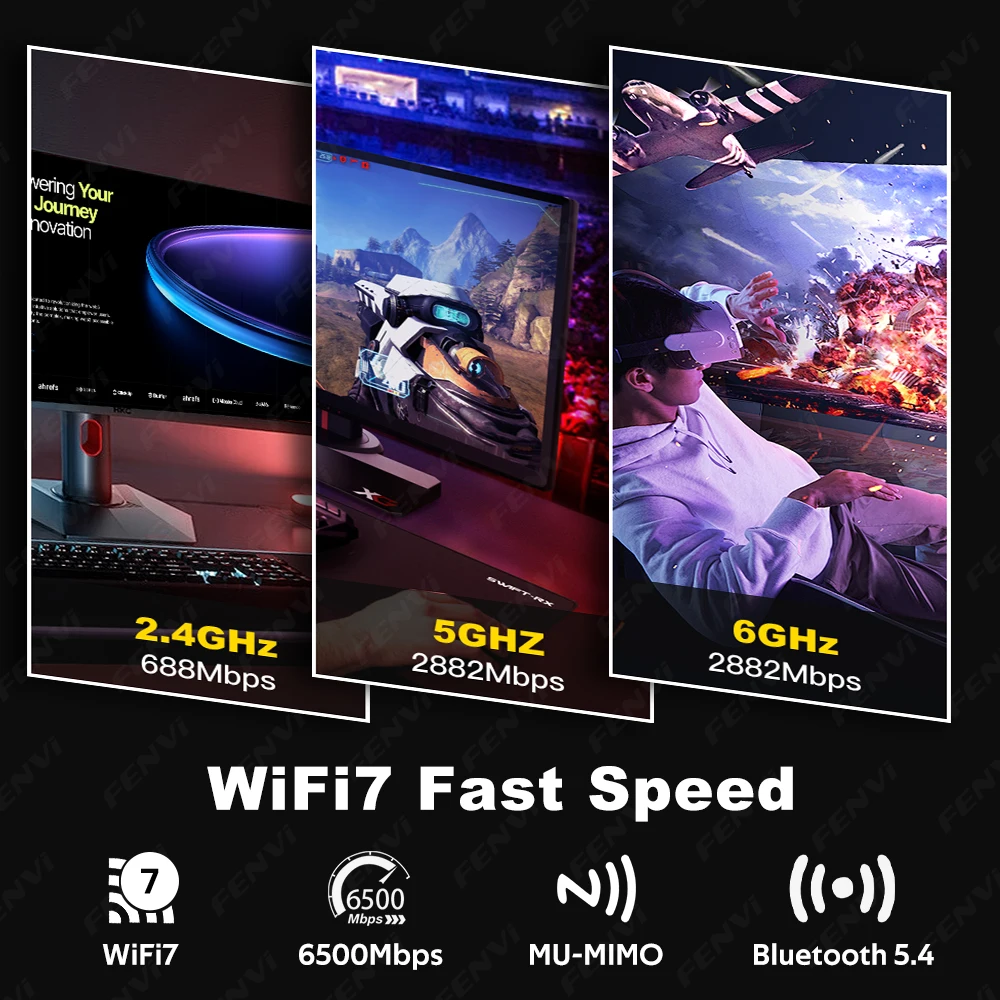 WiFi 7 BE6500 MT7925 PCI-E Adapter BT5.4 6500Mbps Tri Band 2.4G/5Ghz/6Ghz 802.11BE Wireless Network Adapter For AMD PC Win 10/11