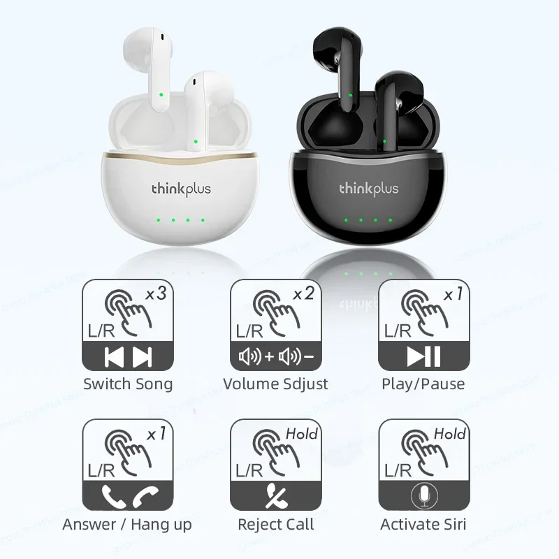 Original Lenovo X16 TWS Bluetooth 5.2 In-Ear Earphones Noise Reduction IPX4 Sports Headphones Smart Battery Display Earbuds
