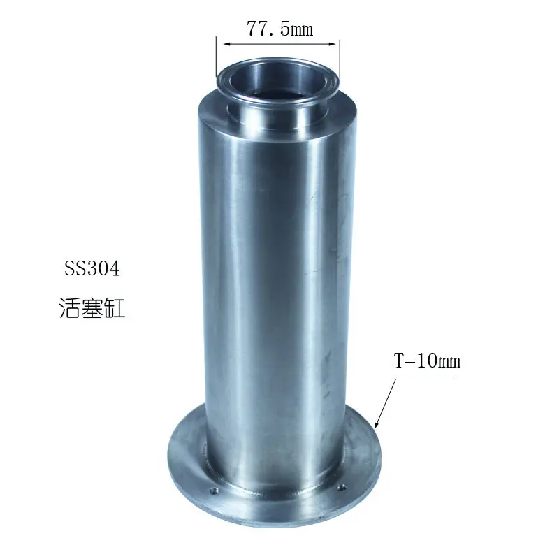 Automatic filling machine piston assembly, vertical filling machine piston, including flange piston cylinder accessories