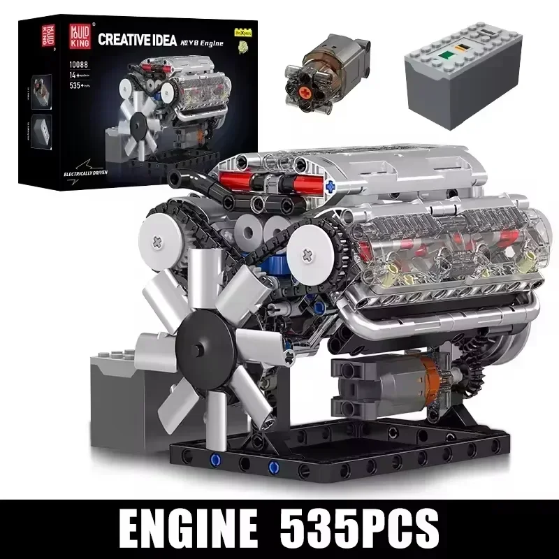 

Mold King 10088 535 шт. технические электрически приводы V8 блоки двигателя игрушки модель строительные блоки наборы творческий образовательный подарок