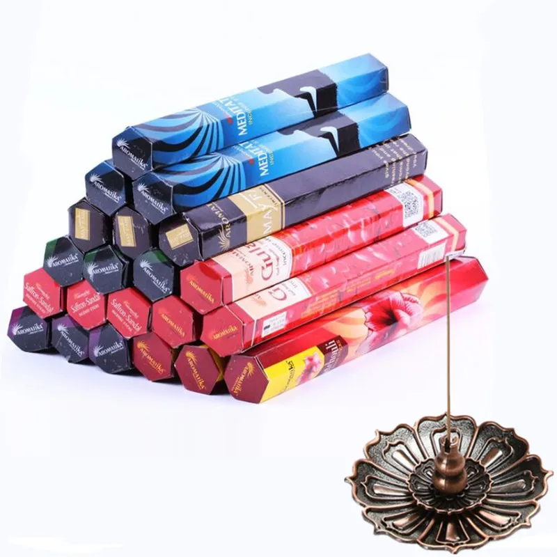 18pcs of Natural Buddha Incense Sticks Sandalwood Tibetan Indian Aroma Aromatherapy Yoga Meditation Air Fresh Line Incense