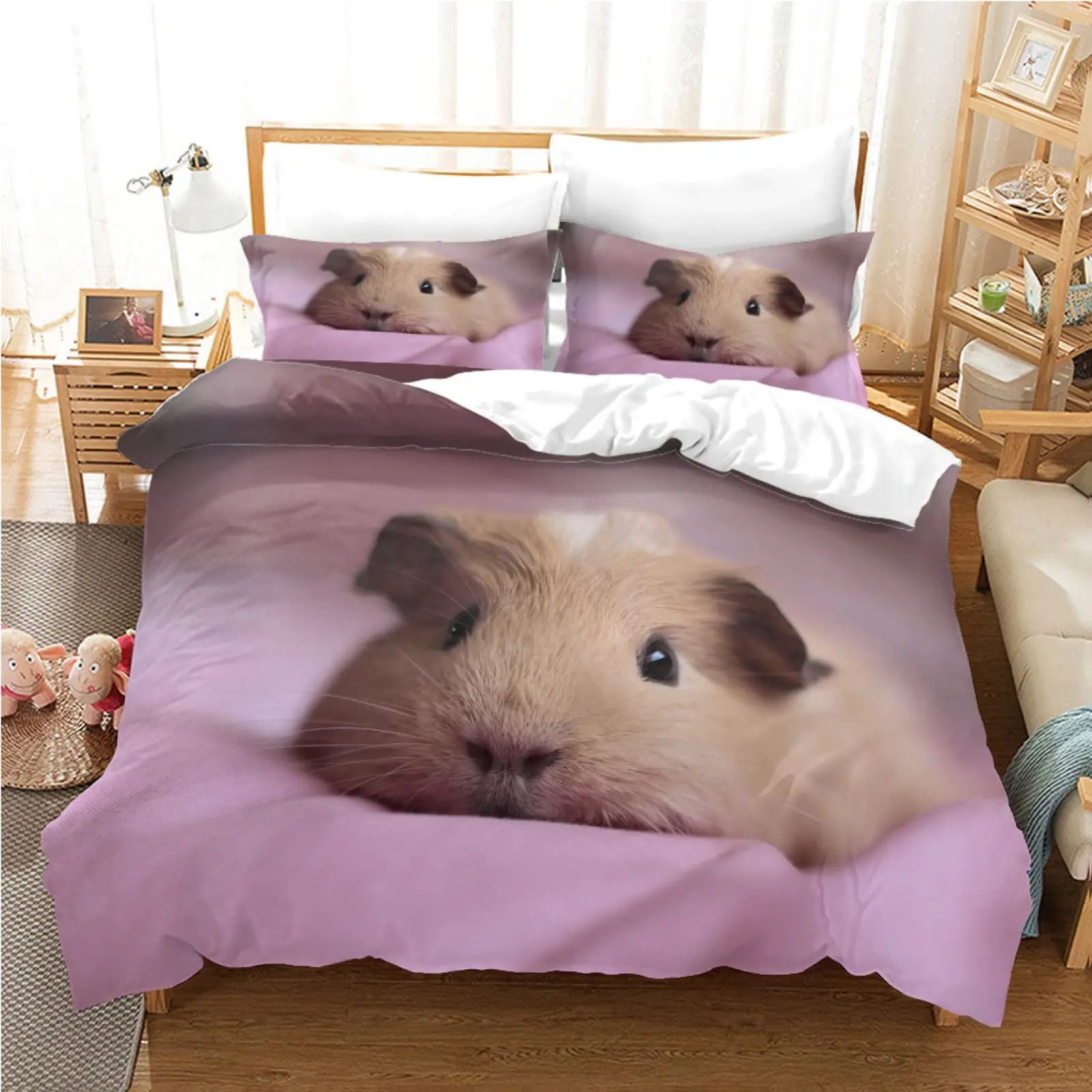 

Hamster Duvet Cover Family Pet Guinea Pig for Women Children Boys Girls Lovely Mini Animals Quilt Cover for Bedroom Decorations