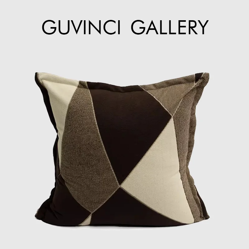 GUVINCI Miami Chocolate Lounge Cushion Cover Modern And Intentionally Designed Irregular Throw Pillowcase For Hotel Office Villa