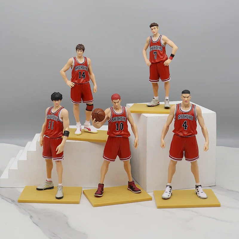 Slam Dunk Action Figure Anime Sakuragi Hanamichi Hisashi Mitsui Ryota Miyagi Takenori Akagi Figurine Toy 17cm PVC Model Doll Set