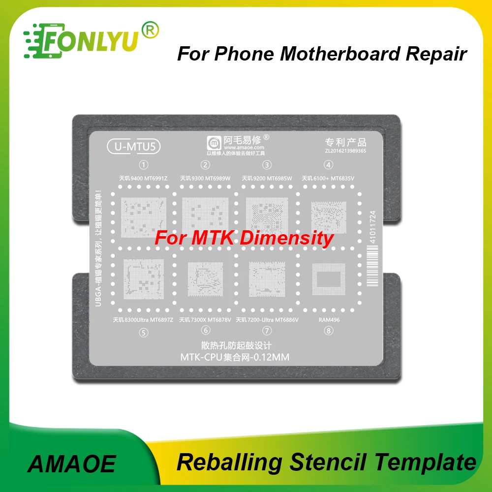 

AMAOE универсальный трафарет для реболлинга процессора, шаблонная станция для MTK RAM496 MT6991Z MT6889Z IC Chip, инструменты для ремонта материнской платы
