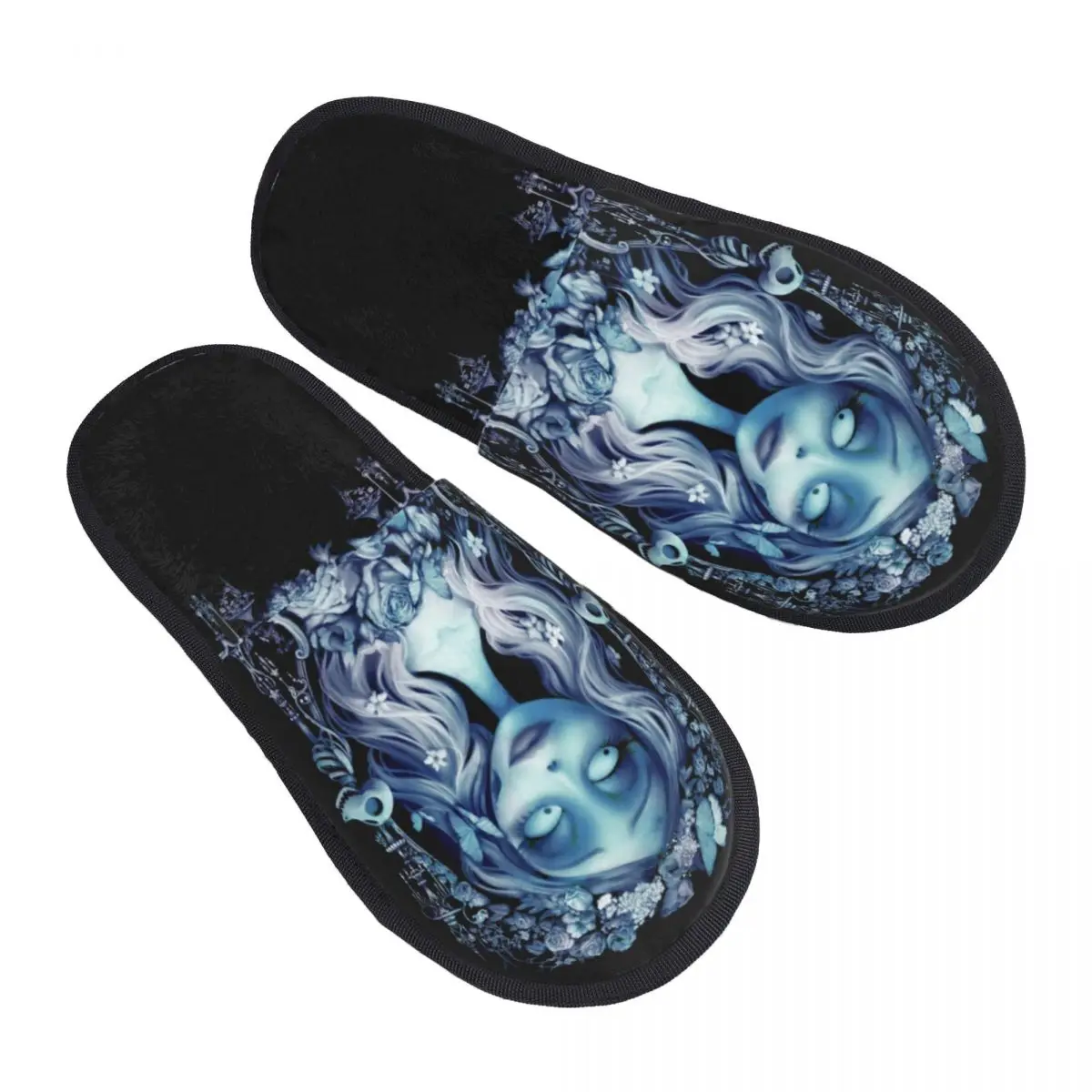 

Wedding In The Night Corpse Bride House Slippers Ghost Film Tim Burton Skeleton Memory Foam Fluffy Slipper Indoor Outdoor Shoes