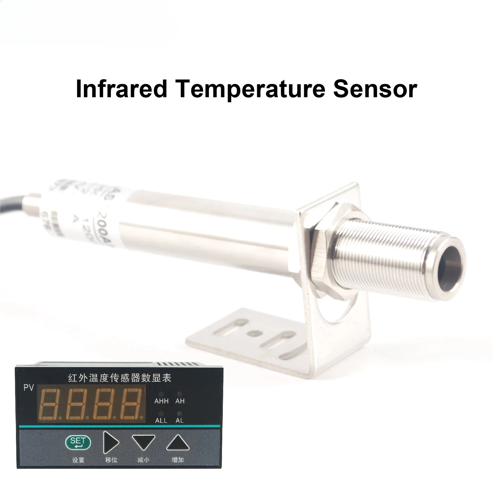 مستشعر درجة الحرارة HW-DT100 0‐600 ° C مسبار عدم الاتصال 4‐20mA RS485 مع شاشة رقمية للاستخدام الصناعي