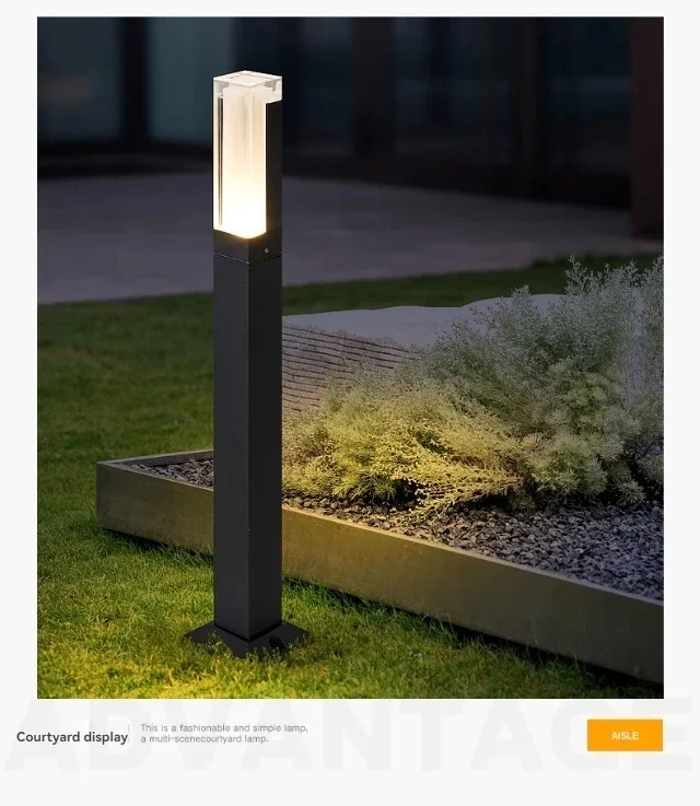

Park Square Villa Garden Waterproof Landscape Light 7W IP65 Simple Plug-In Column Street Light for Courtyard Grassland Base