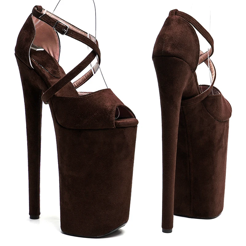 Leecabe  26CM/10inches Suede Upper  sexy exotic High Heel platform party sandals stripper heel  Pole Dance shoes