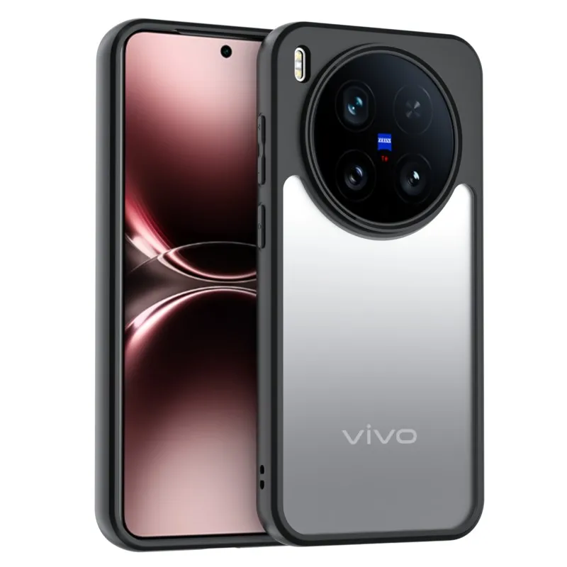 حافظة لهاتف Vivo X300 لهاتف Vivo X300 حافظة لهاتف فين من البولي يوريثان حافظة بسيطة سوداء غير لامعة حافظة هاتف مضادة للبصمة لهاتف Vivo X300