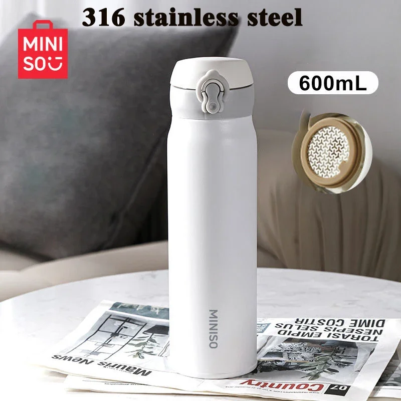 

Изолированная чашка Minso премиум-класса, чашка для чая из нержавеющей стали 316, автомобильная портативная чашка для воды большой емкости, чашка для воды с пружинным крышкой