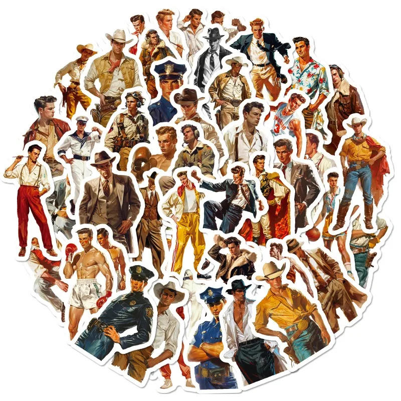 50 peças adesivos decorativos de graffiti criativos de menino forte de desenho animado