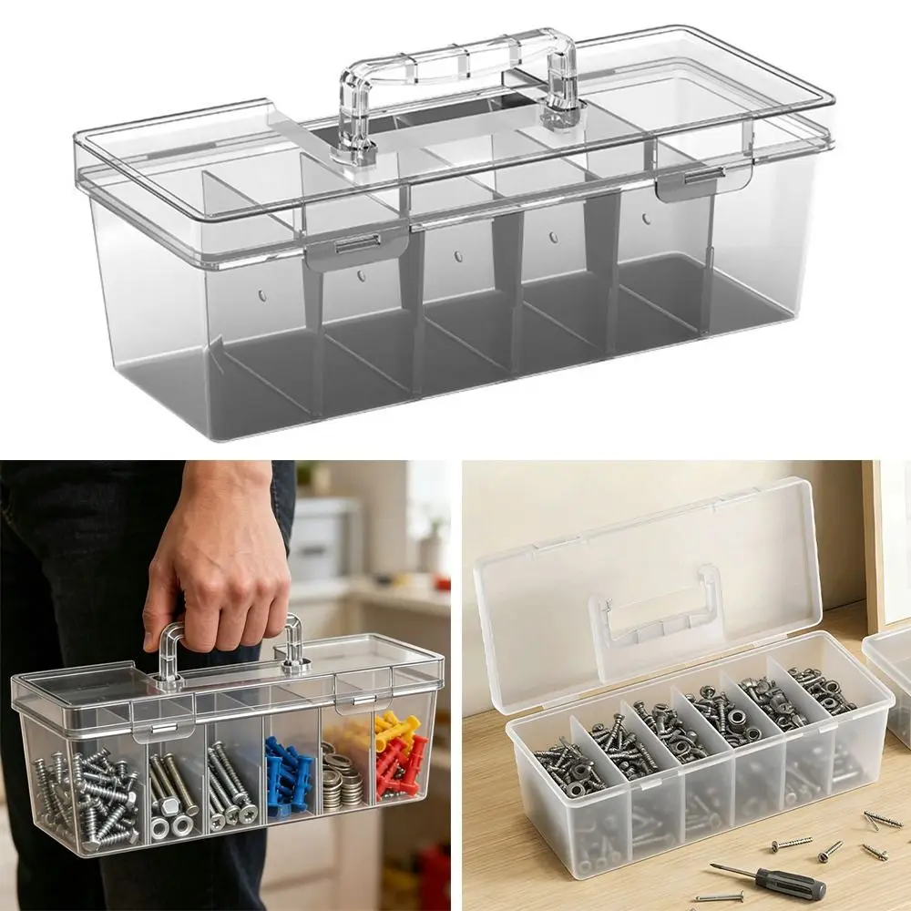 

Practical Plastic Tool Storage Box Transparent Multi-functional Hardware Toolbox Hardware Tool Case Tool Parts Storage