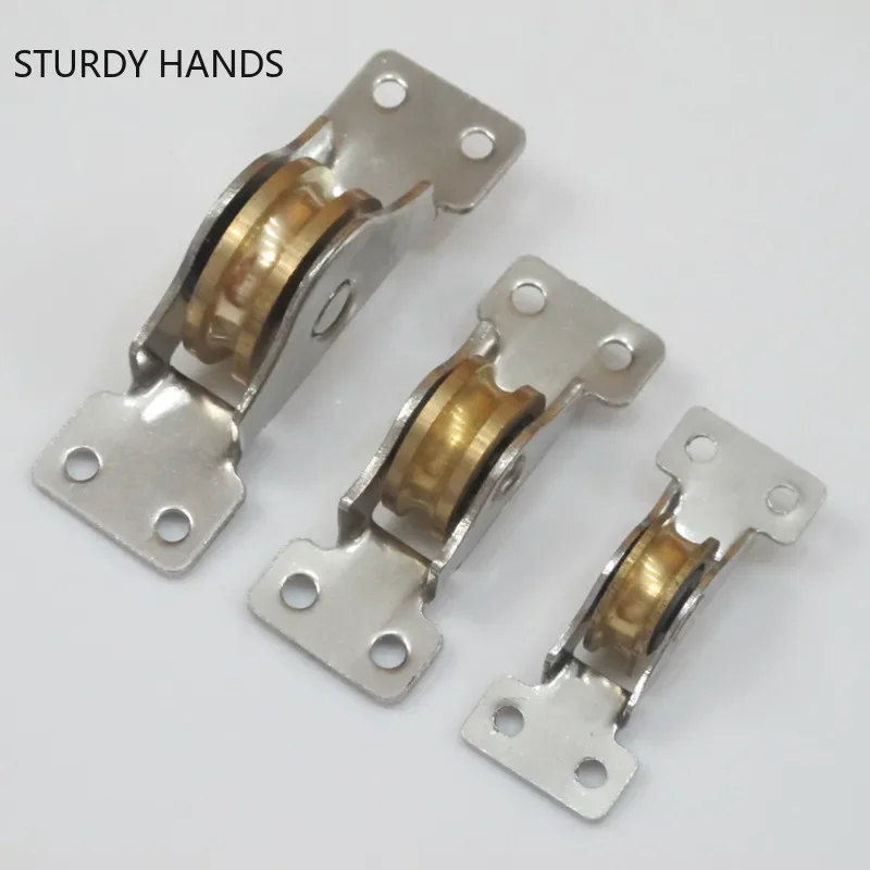 2Pcs Stainless Steel Door Window Pulley Kitchen Sliding Door Pulley Windows Frame Copper Roller Furniture Hardware Accessories