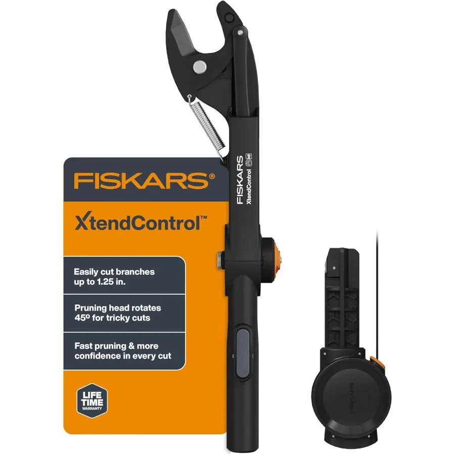XtendControl Rotating Tree Pruner Head with Automatic Cord Reel Featuring 45Degree Rotation for Efficient Branch Trimming and P