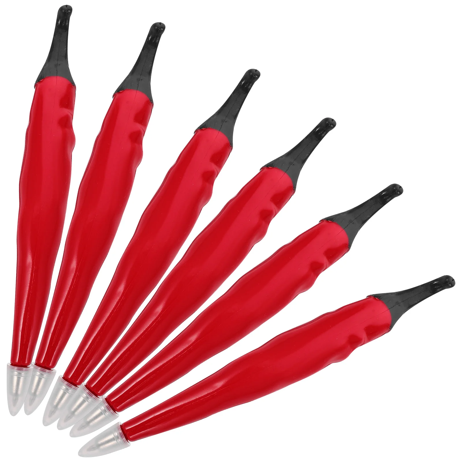 

6 шт. изысканные шариковые ручки с овощами, портативные шариковые ручки в форме реалистичного перца, гладкие школьные канцелярские принадлежности для письма