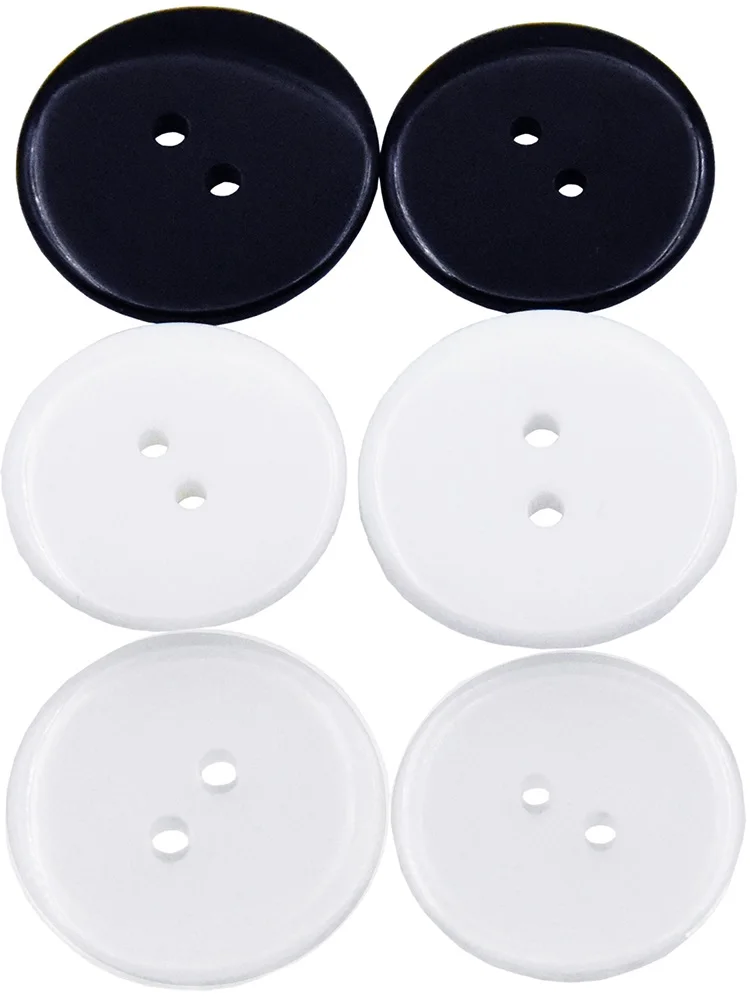 Glaze Round Glass Lucency Resin Buttons White Black Sewing Accessorries For Wedding Women Garments Handmade 8mm-30mm 10PCs 30PCs