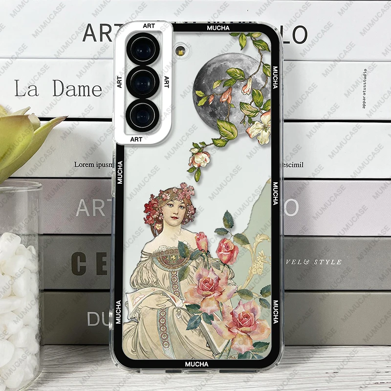 Case For Samsung Galaxy S20 S21 S22 S23 Plus FE Ultra Soft Cover Alphonse Mucha Art