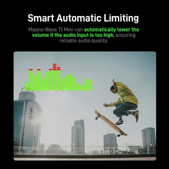 MAONO T1mini 無線領夾麥克風,適用於手機,具備 AI 降噪、自動削波和 App 控制功能,可夾在麥克風上進行錄影和 Vlog 拍攝。 6 最佳銷售 領夾式麥克風 - №3