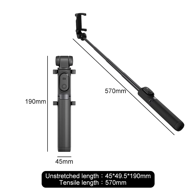 Xiaomi Mi Selfie Stick Tripod with Bluetooth Remote Extendable 360° Rotatable Zoom Selfie Stick Holder for IOS Android Phone