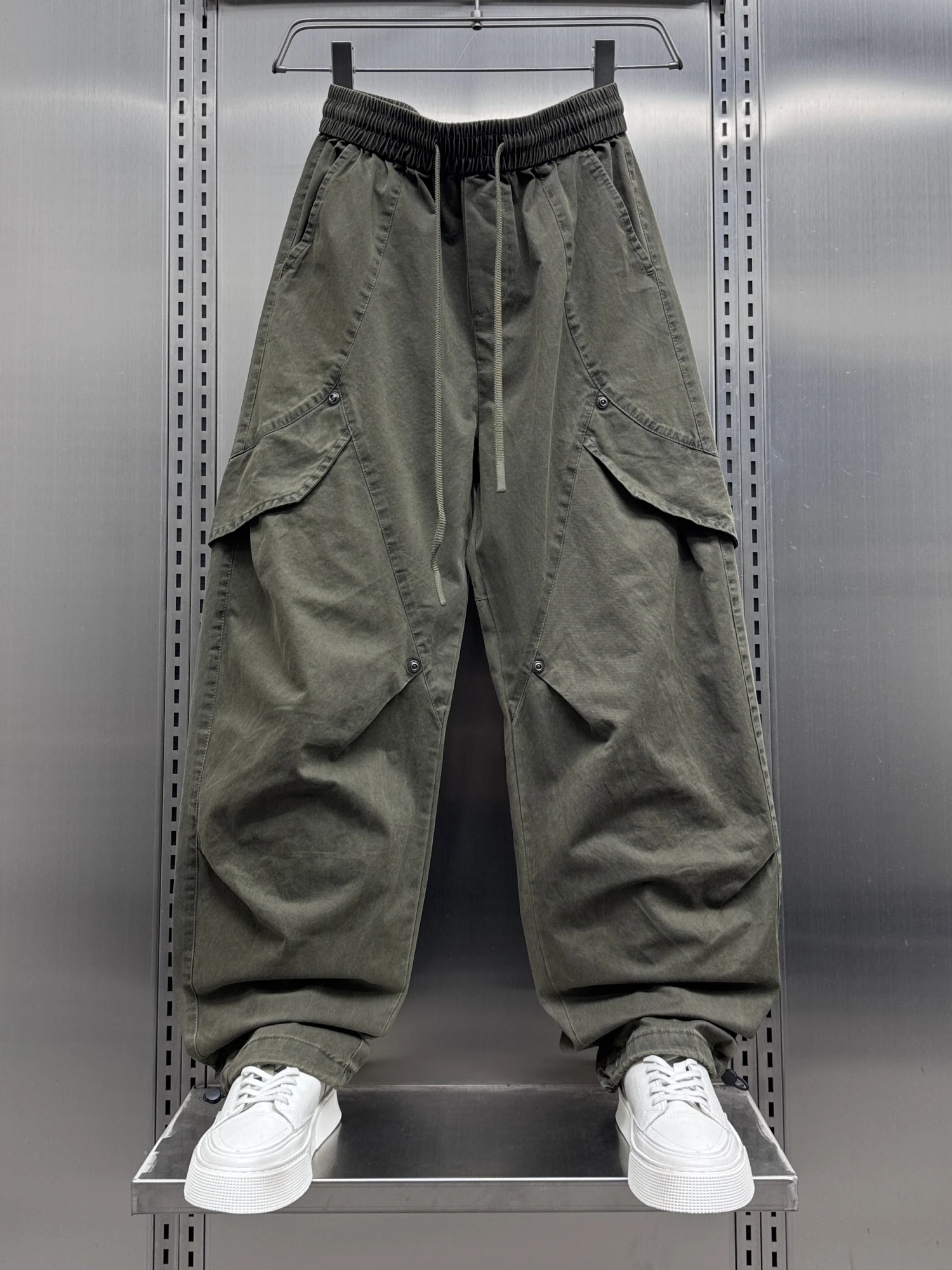 

Retro Japanese Streetwear Multi-Pocket Functional Work Pants Men's Spring Summer Loose Straight Leg Wide Leg Cool Casual Pants