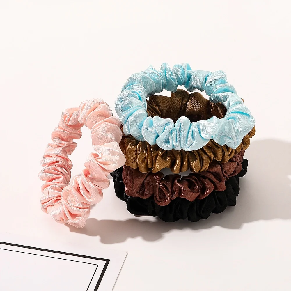 1PC Scrunchies in raso di seta donna tinta unita corda per capelli elegante supporto per coda di cavallo elastico fascia per capelli accessori per capelli