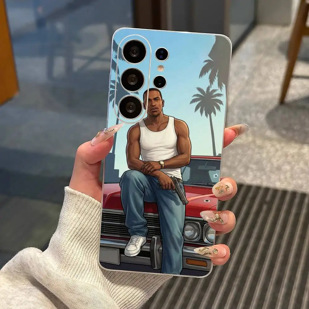 GTAV Mens Fave Game  Phone Case For Samsung S25,S24,S21,S22,S23,S30,Ultra,S20,Plus,Fe,Note,10,9,5G Transparent Cover