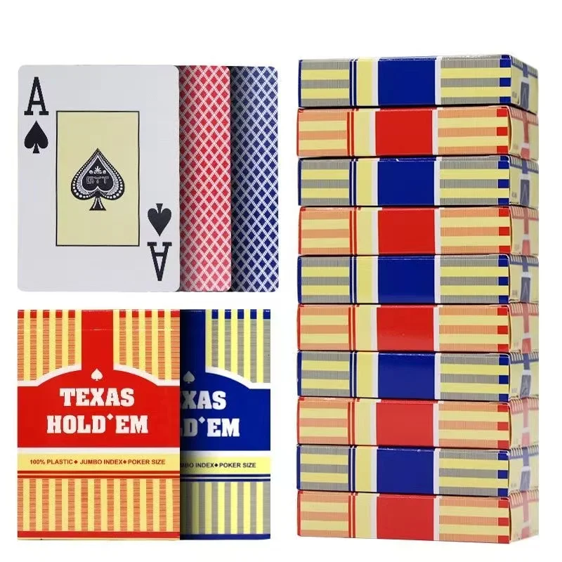 Cartas de plástico clásicas de Texas Hold\'em, cartas de Jombo Index Poker, para entretenimiento de juegos de puente, buena calidad