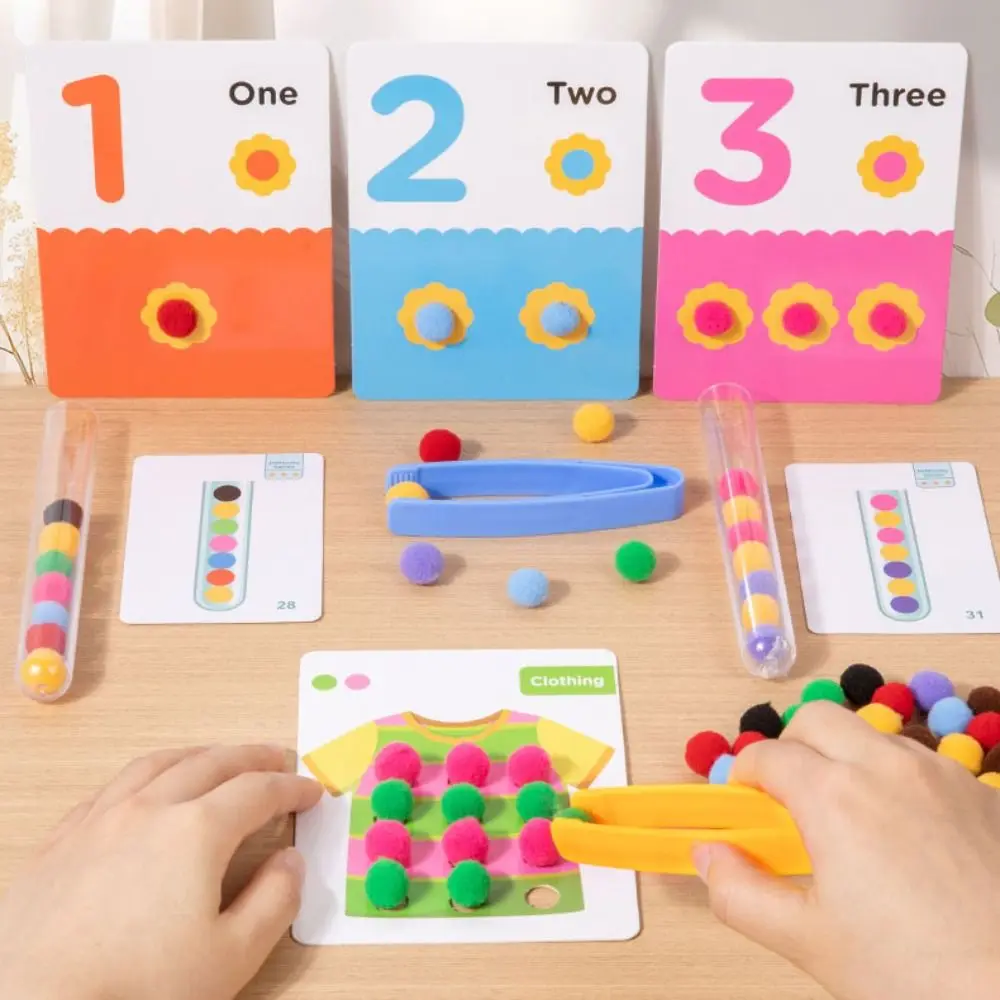 Paper Clamp Ball Montessori Color Sorting Pattern Children Classification Portable Puzzle Educational Matching Games