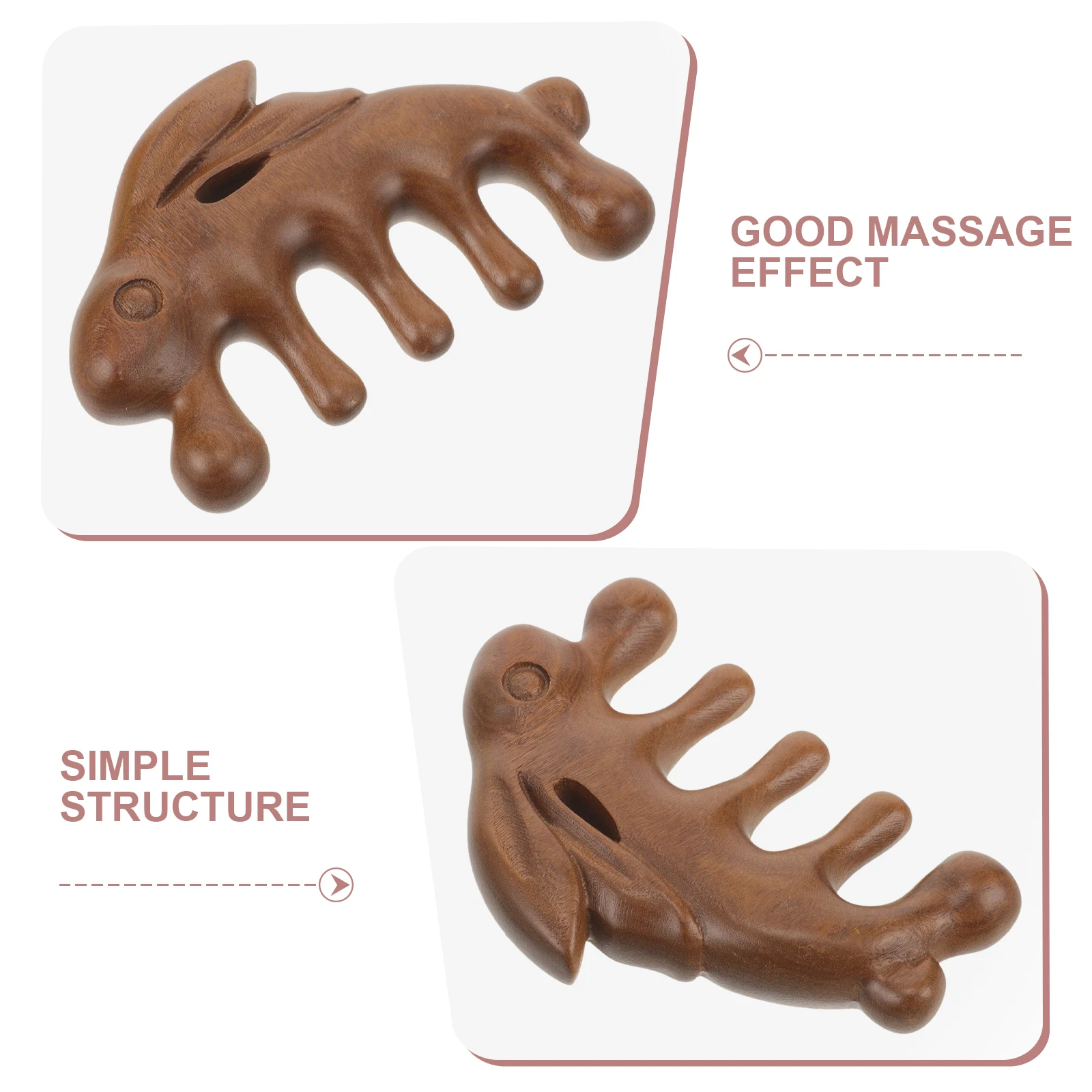 

Wooden Massage Head Meridian Scalp Body Acupoint Wood Craft Massage Comb Massager Tool Portable Practical Creative Design