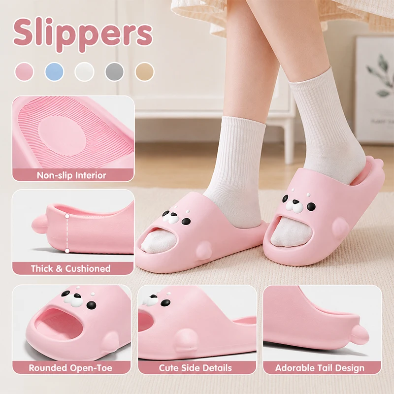 Pantuflas de mujer para el verano, con suela suave y antideslizante, ideales para el baño, con diseños de dibujos animados, para usar en interiores y en casa. Sandalias informales para hombre, suaves y cómodas, perfectas para la playa.