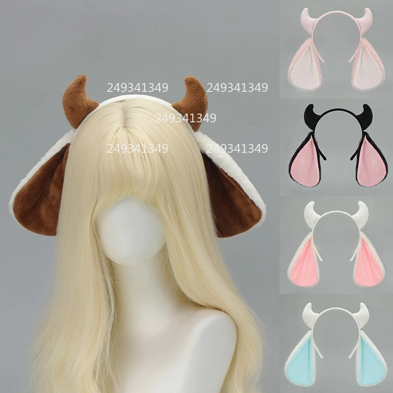 Copricapo cosplay di pecora dalle orecchie cadenti Corno di animale e orecchie Cerchietto per capelli Donna Comic-con Puntelli di scena Accessori per costumi per spettacoli di feste
