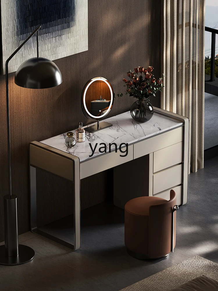 LMMM  Italian minimalist dresser chest cabinet integrated light luxury solid wood makeup table marble makeup table