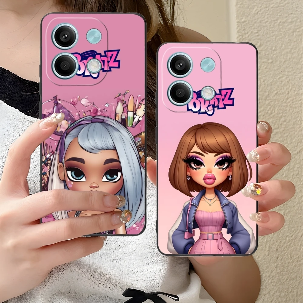 ภาพวาด B-Bratz COLOUR เคสโทรศัพท์มือถือสำหรับ Xiaomi redmi 13 13C 12 12C 10 10C A1 A3 A2และ5G ฝาครอบโทรศัพท์สีดำ