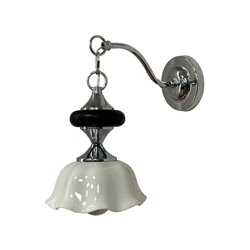 

French retro handmade ceramic wall lamp European modern living room Nanyang wind villa aisle bedroom