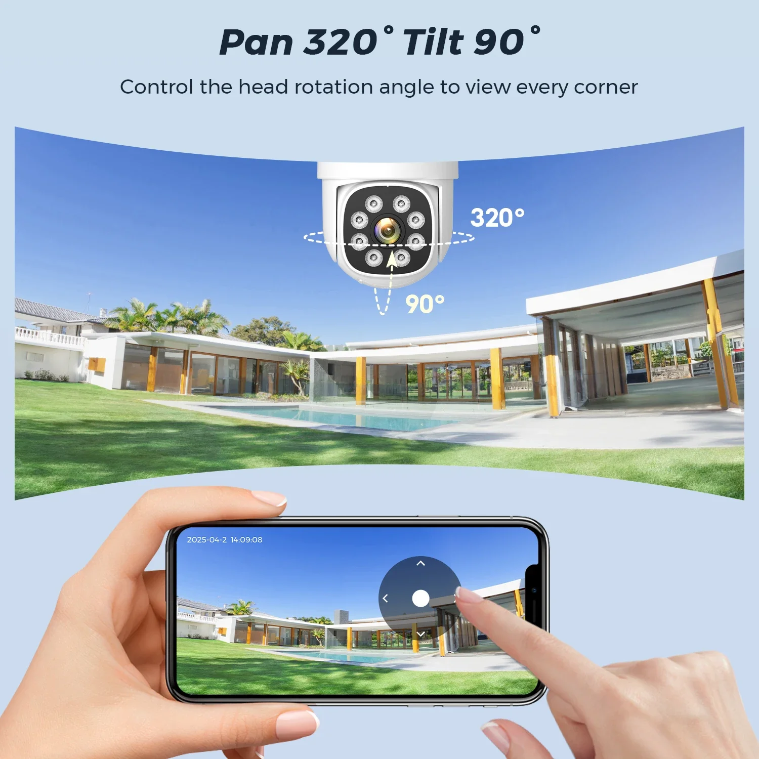 كاميرا 8MP 4K AOV تعمل بالطاقة الشمسية تعمل بالواي فاي في الهواء الطلق مدمجة ببطارية 9000 مللي أمبير في الساعة كاميرا مراقبة لاسلكية تسجيل 24/7 365 يومًا في وضع الاستعداد ICSEE