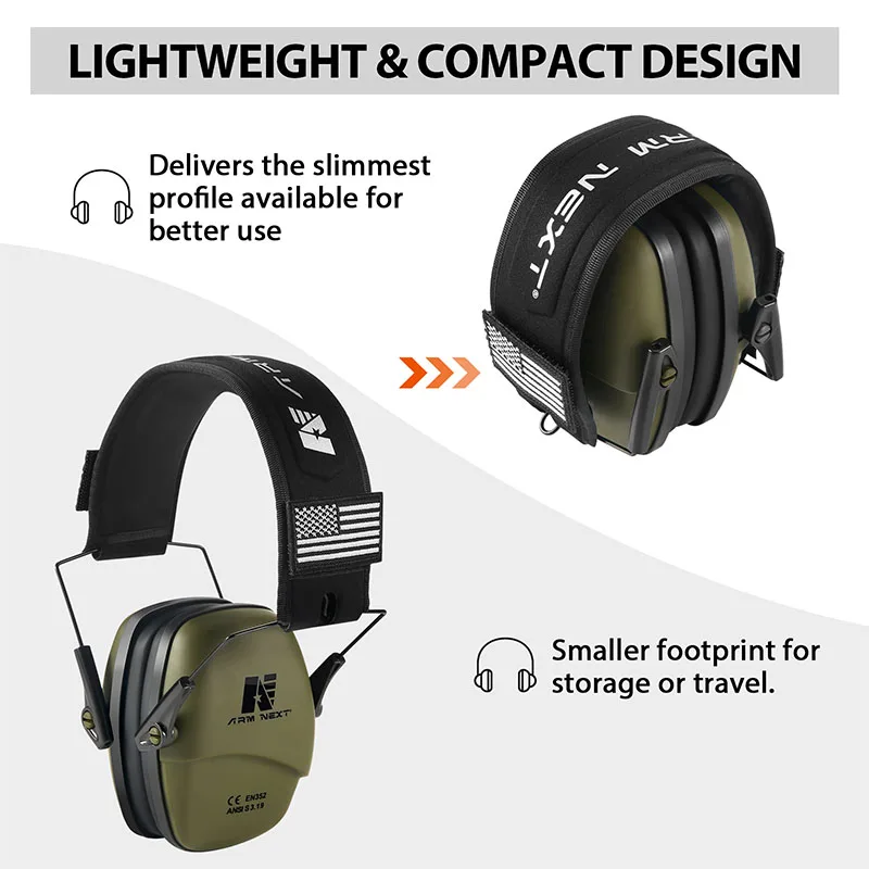 ARM NEXT Tactical Headset Ear Protection Shooting Headphones for Hunting Hearing Earmuff Noise Reduction 25dB Earmuffs Silicone