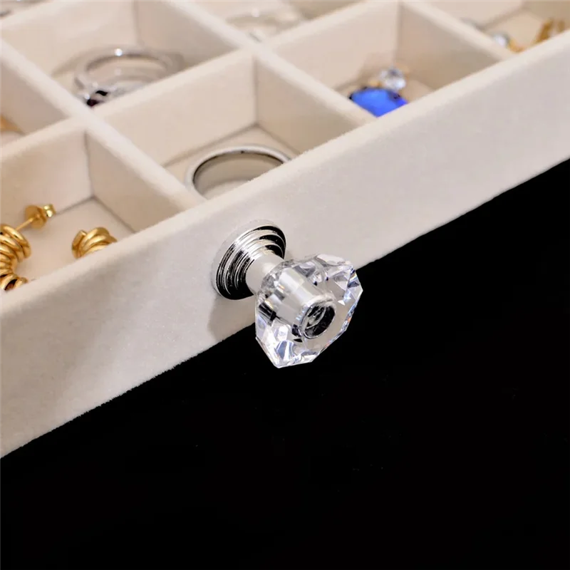 

Acrylic Jewelry Organizer With 3 Drawers Stackable Display Storage Earrings Necklace Bracelets Box Holder Case-AT36